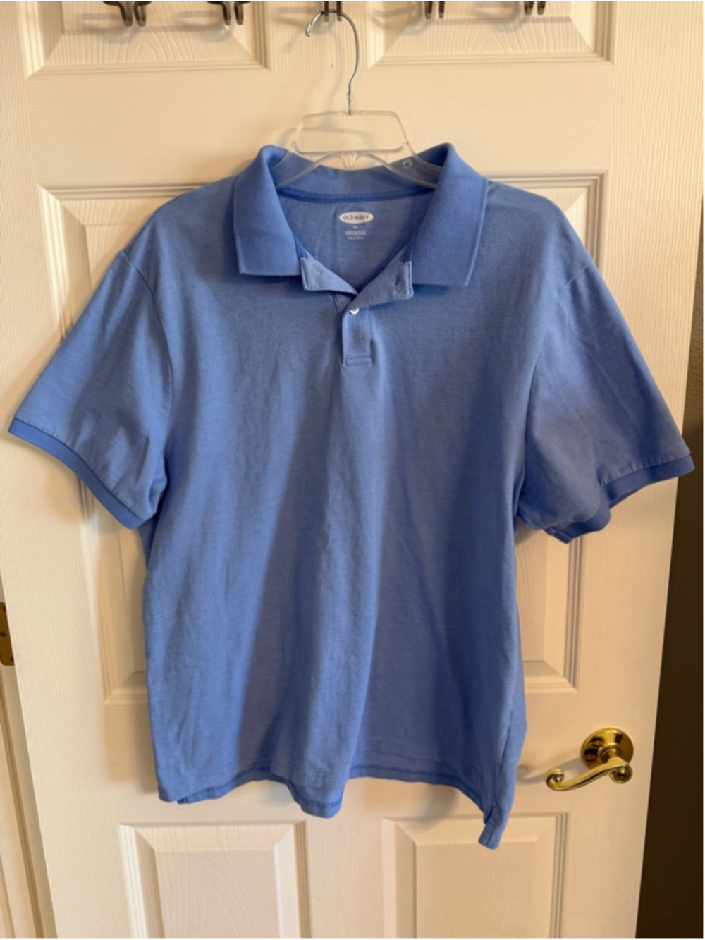Old Navy men's blue pique knit polo shirt Built in Flex Size XL